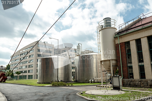 Image of Industrial silos in a factory