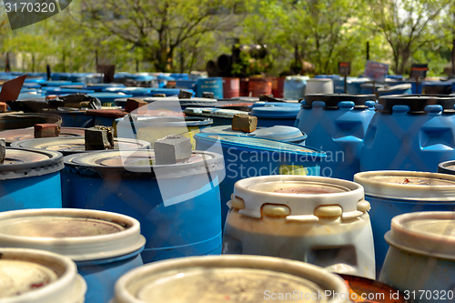 Image of Several barrels of toxic waste 