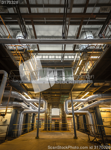 Image of Industrial pipes in a thermal power plant