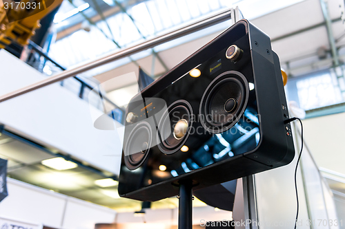 Image of Subwoofers on the road outdoors