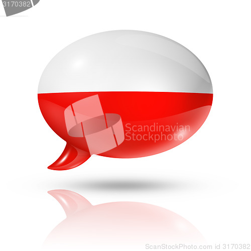 Image of Polish flag speech bubble