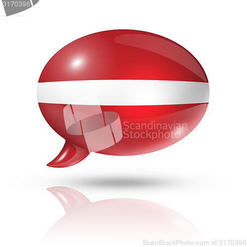 Image of Latvian flag speech bubble