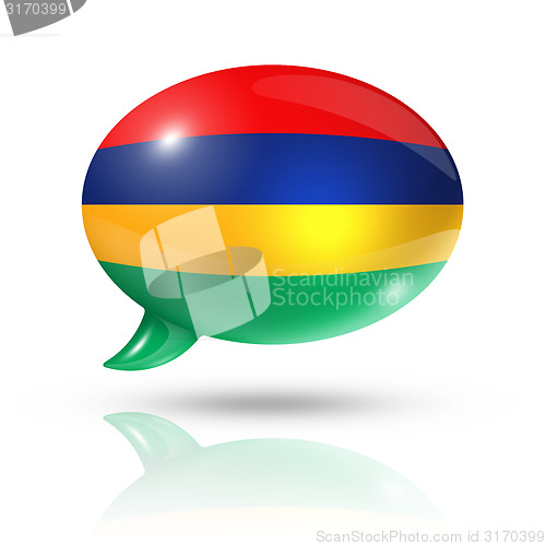 Image of Mauritius flag speech bubble