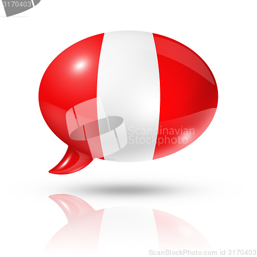 Image of peruvian flag speech bubble