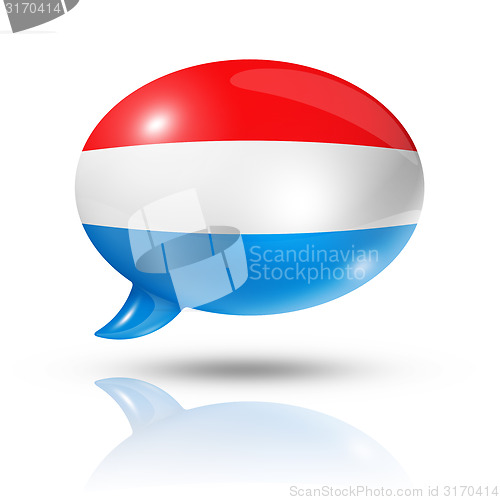 Image of Luxembourg flag speech bubble