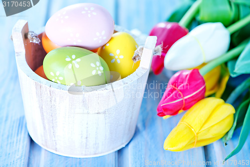 Image of easter eggs and flowers