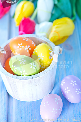 Image of easter eggs and flowers