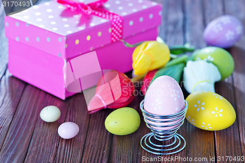 Image of easter eggs and flowers