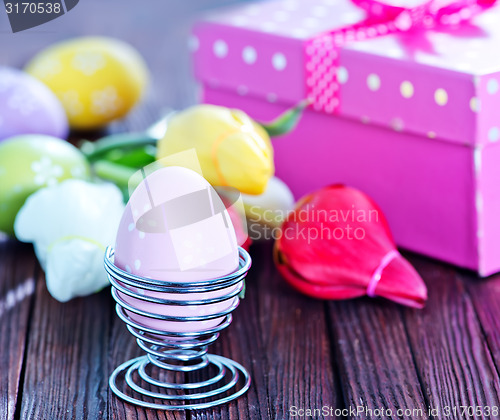Image of easter eggs and flowers