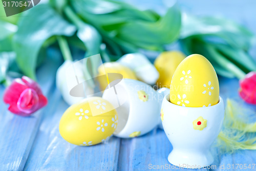 Image of easter eggs and flowers