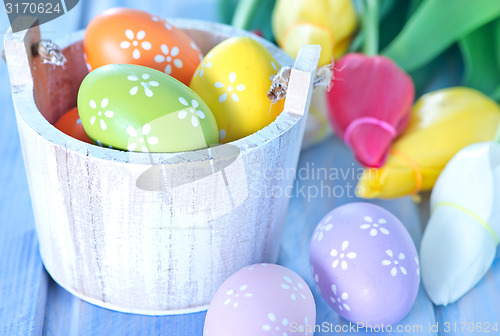 Image of easter eggs and flowers