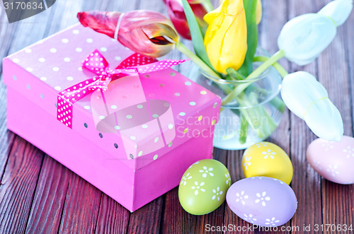 Image of easter eggs and flowers