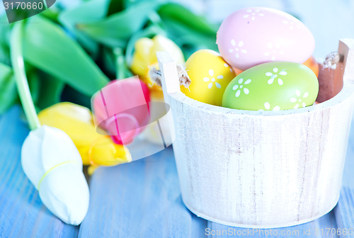 Image of easter eggs and flowers
