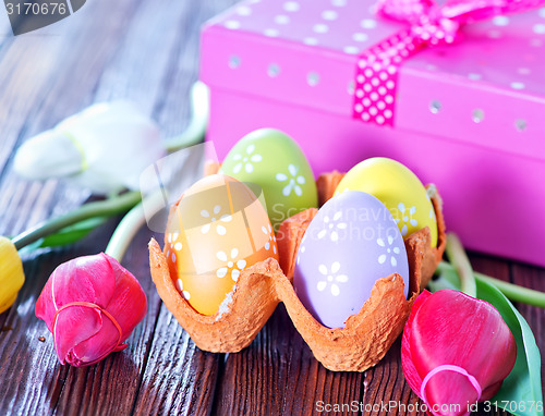 Image of easter eggs and flowers