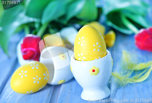 Image of easter eggs and flowers