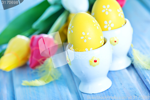 Image of easter eggs and flowers