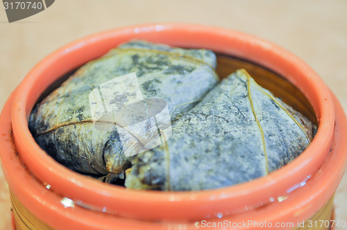 Image of Zongzi traditional Chinese dish with rice