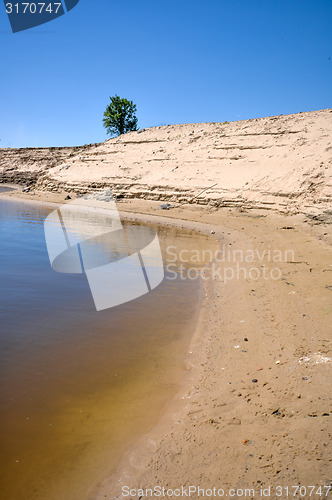 Image of water in the sand pit