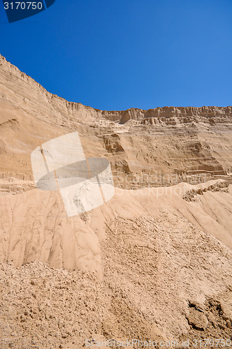 Image of sand pit and blue sky