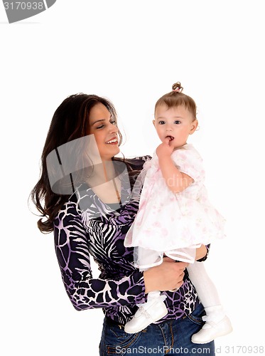 Image of Mother smiling at her baby.