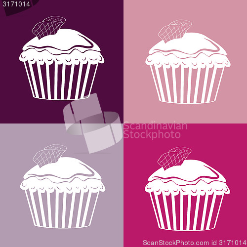 Image of Cupcakes Seamless linear pattern