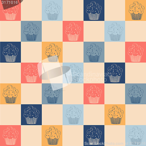 Image of Cupcakes seamless pattern