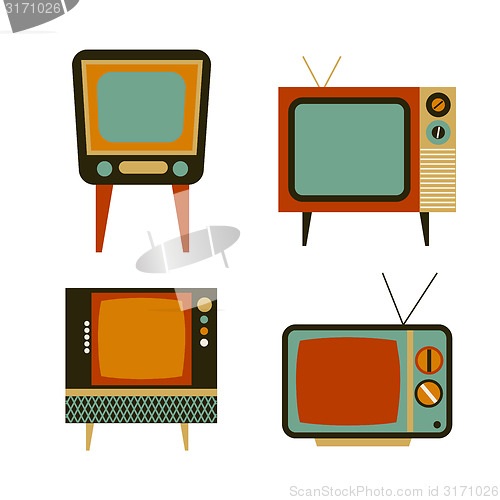 Image of retro tv items set