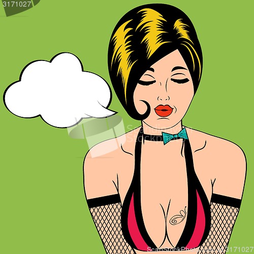 Image of sexy horny woman in comic style, xxx illustration