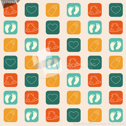 Image of baby girl seamless pattern