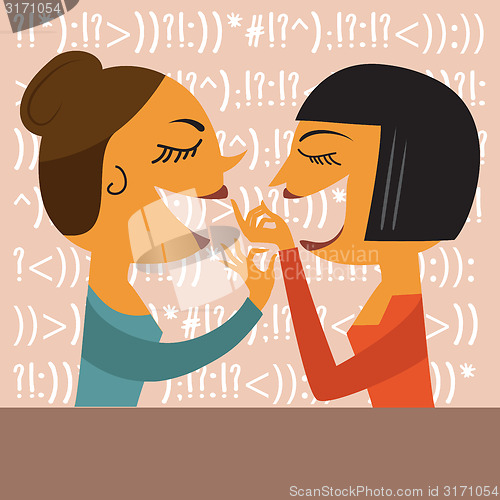 Image of Gossiping Women