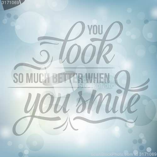 Image of positive inspirational life quote on blue blurred background