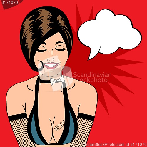 Image of sexy horny woman in comic style, xxx illustration