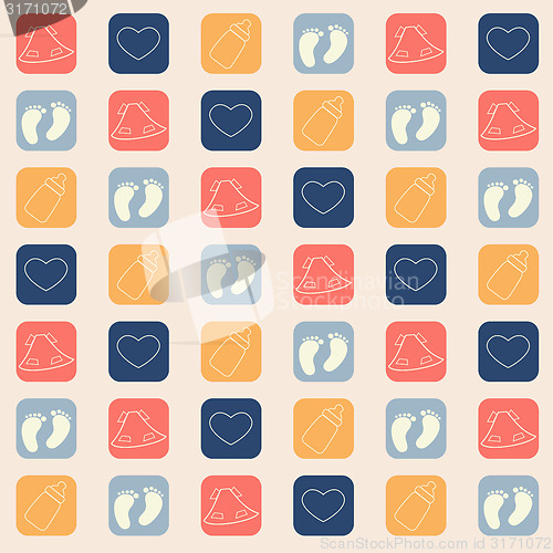 Image of baby girl seamless pattern