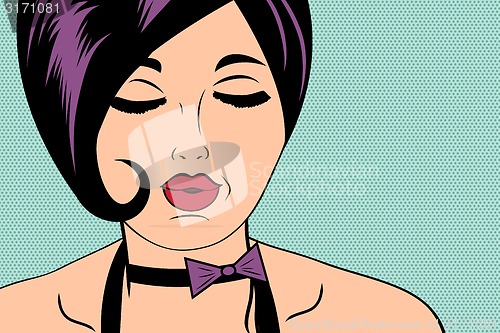 Image of sexy horny woman in comic style, xxx illustration