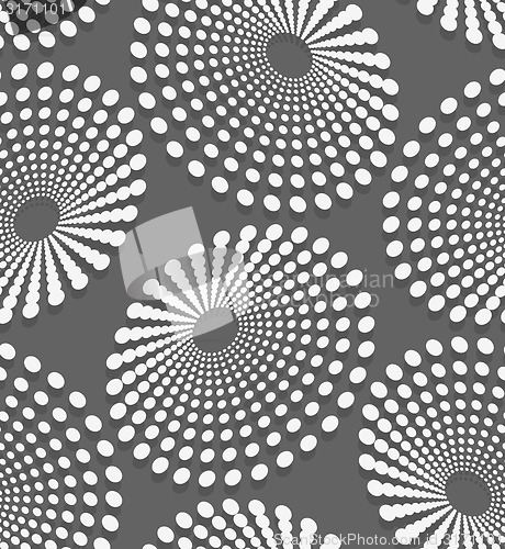 Image of Geometrical pattern with white dotted  concentric ovals