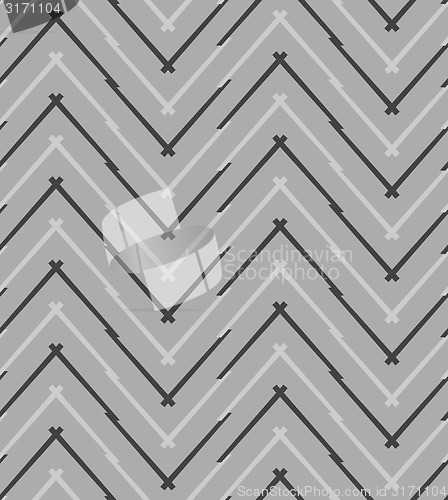 Image of Monochrome pattern with gray and black chevron lines