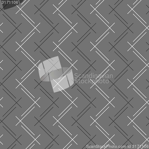 Image of Monochrome pattern with doubled strips forming zigzag