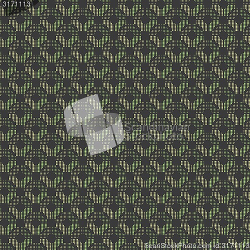 Image of Colored geometrical pattern with green and orange dotted squares