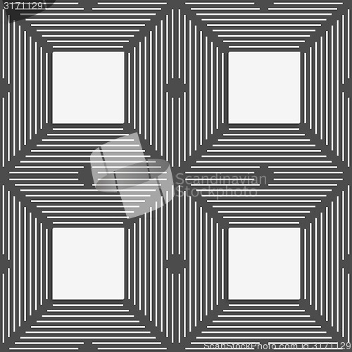 Image of Monochrome pattern with thin black intersecting lines and white 