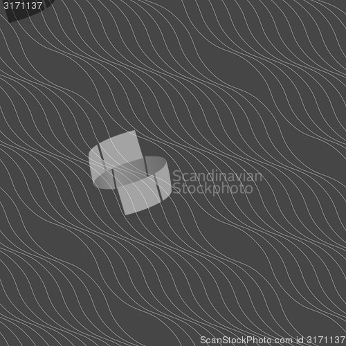 Image of Monochrome pattern with thin gray wavy diagonal lines