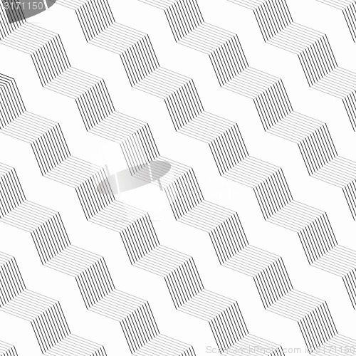 Image of Monochrome pattern with gray striped diagonal braids with shades