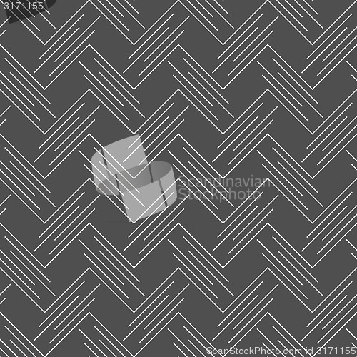 Image of Monochrome pattern with white diagonal uneven chevrons