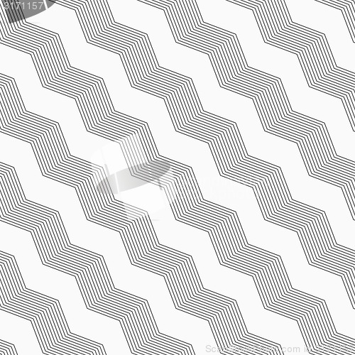 Image of Monochrome pattern with light gray striped diagonal braids with 