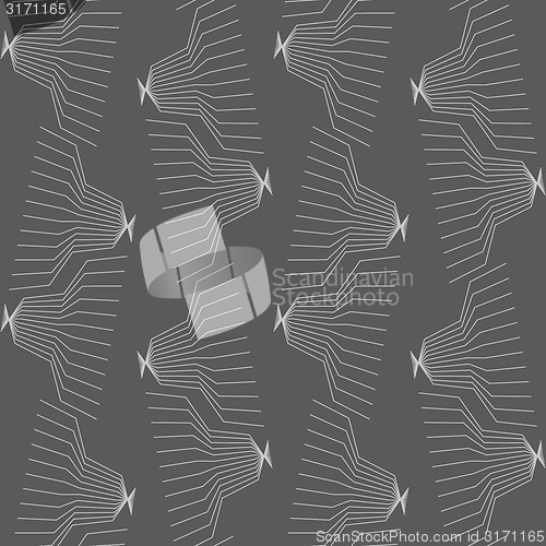 Image of Monochrome pattern with linear abstract jelly fish