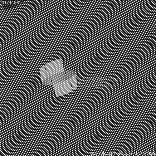 Image of Monochrome pattern with diagonal wavy guilloche texture