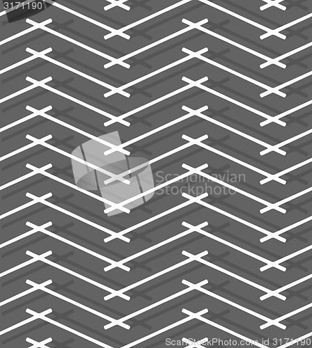 Image of Monochrome pattern with gray intersecting lines forming horizont