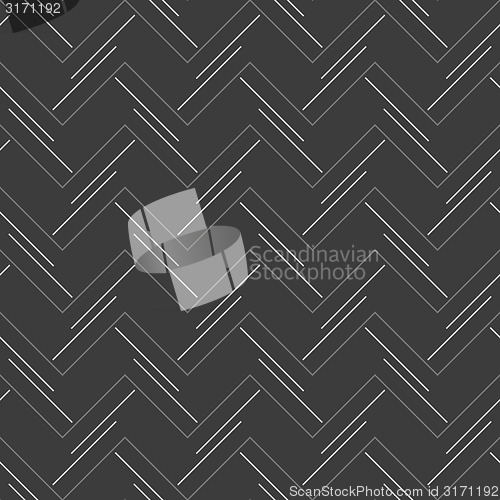 Image of Monochrome pattern with doubled strips forming horizontal zigzag