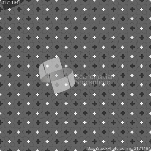 Image of Monochrome pattern with black and white small rounded crosses