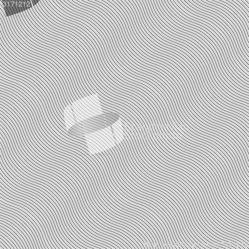Image of Monochrome pattern with light gray diagonal wavy guilloche textu