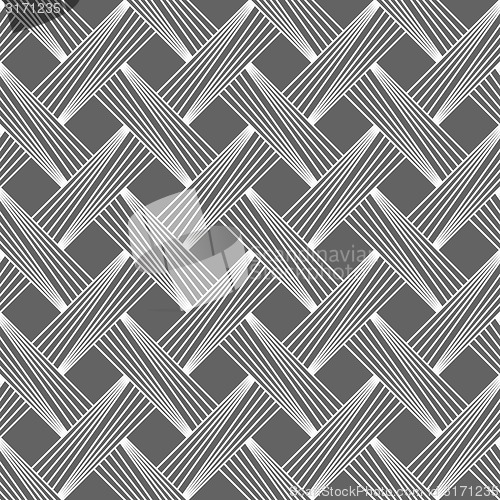 Image of Monochrome pattern with light gray diagonally striped lattice